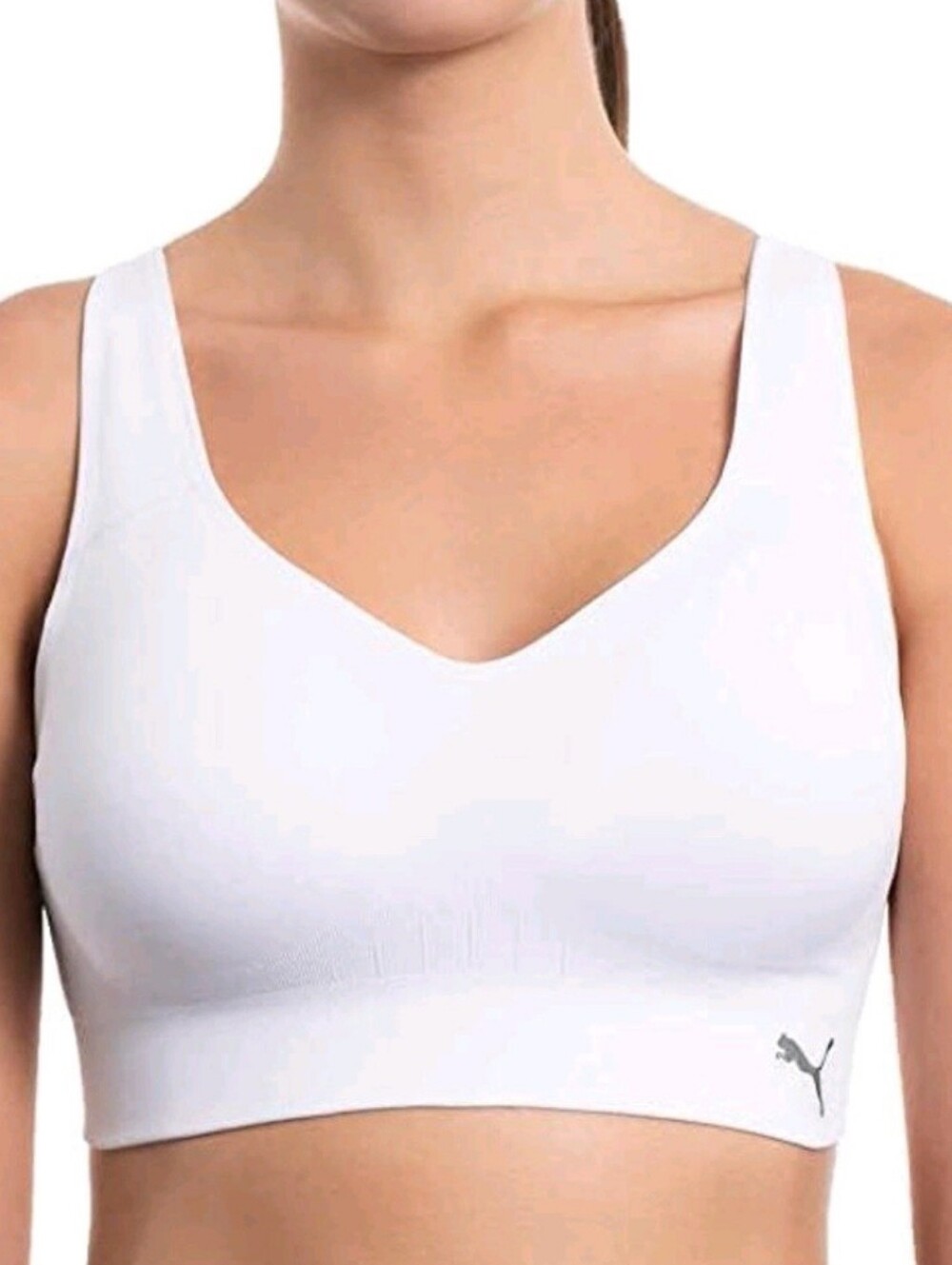 NWOT 2- PUMA WOMEN'S SEAMLESS SPORTS BRA  WHITE. SIZE SMALL